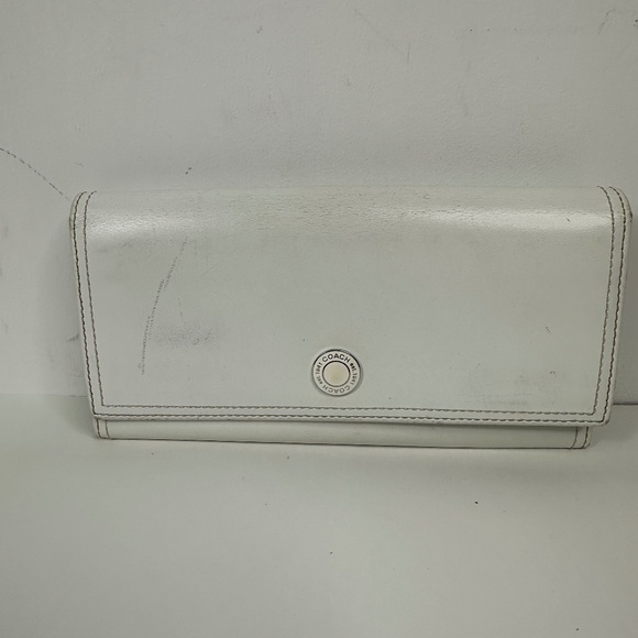 Coach Slim Trifold Wallet leather In Color Ivory - Picture 1 of 13